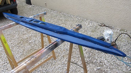 Ce bleu n’est pas la teinte dfinitive : le Surcouf tait peint en Bleu de Prusse fonc - 84.8 ko